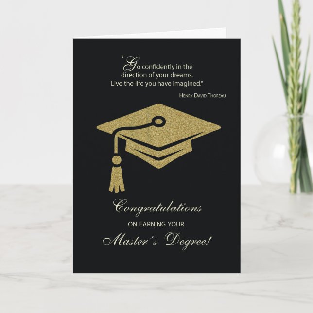 Master's Degree Studenten Grattiss Black Kort (Framsida)