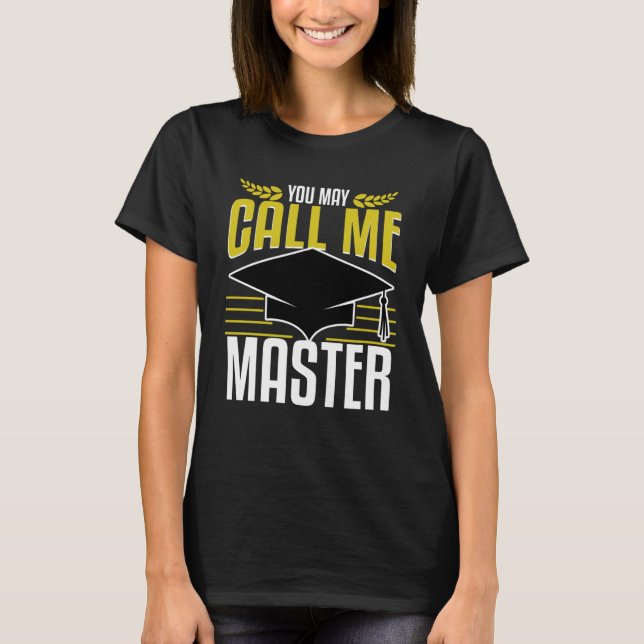 Masters Degree Studenten Ring mig Social Wor T Shirt (Framsida)