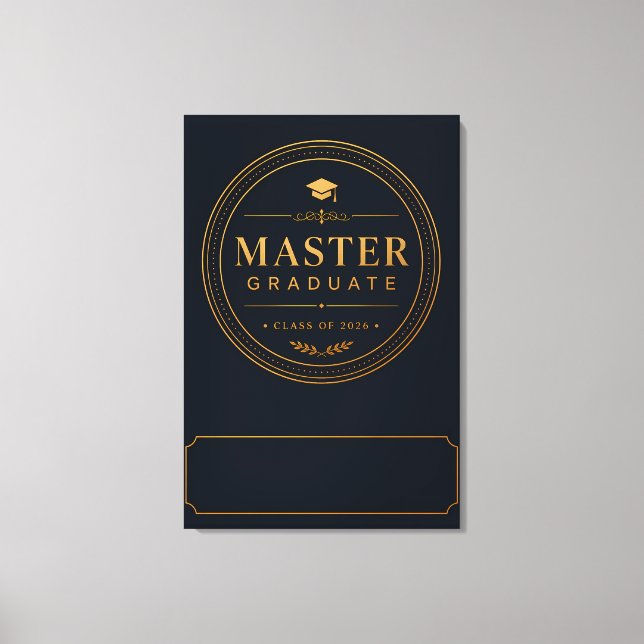 Masters-examen 2026 Personligt Namn Present Canvastryck (Framsida)