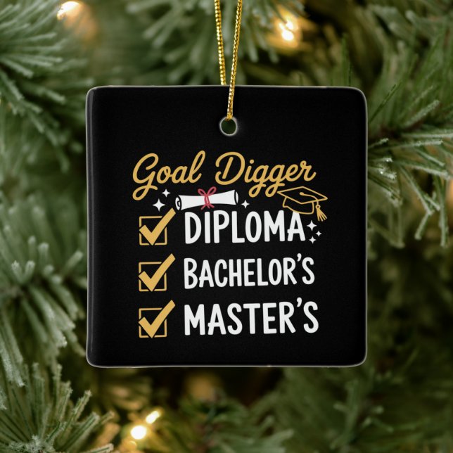 Masters Examen Goal Digger Bemästrade Det Klass  Julgransprydnad Keramik (Träd)