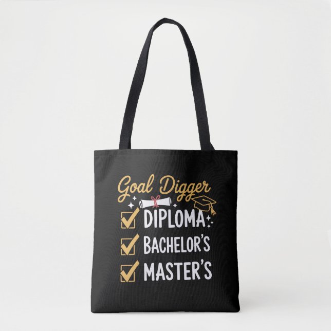 Masters Examen Mål Digger Bemästrade Det Klass  Tygkasse (Framsida)