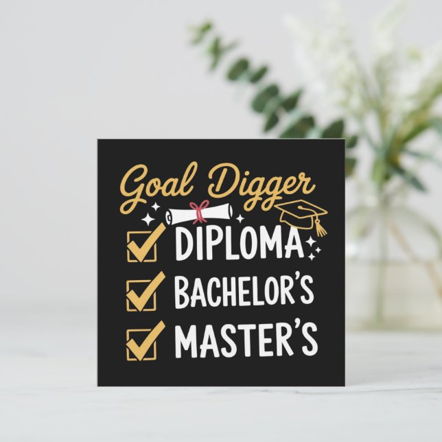 Masters Examen Målgrävare Bemästrade Det Klass  Inbjudningar (Stående Fram)