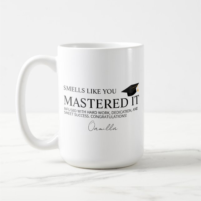 Masters Examen Present Roligt Grattis PhD  Kaffemugg (Vänster)