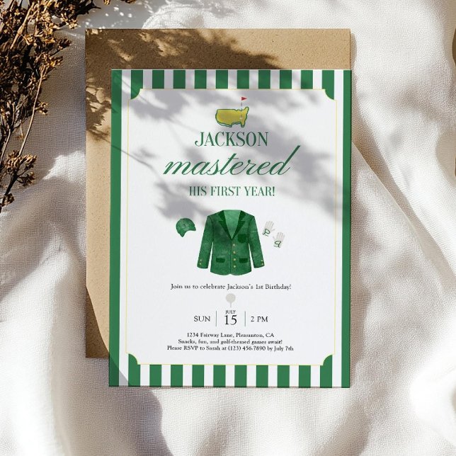 Masters Golf 1-års födelsedagsinbjudan mall: Edi Inbjudningar (Skapare uppladdad)
