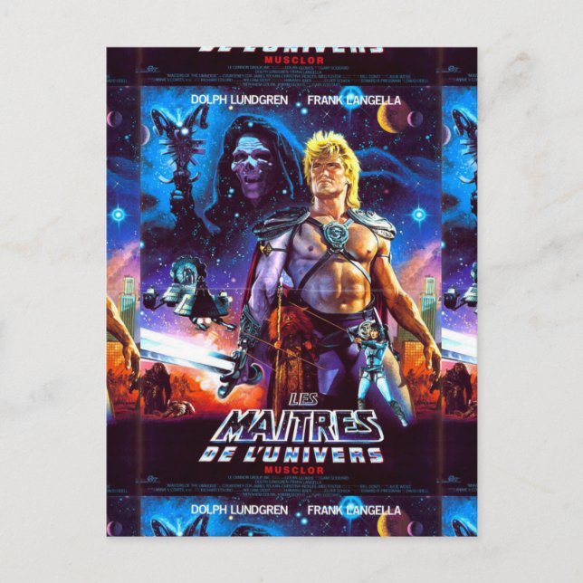 Masters Of The Universe 80s Movie He Man Scifi Helg Vykort (Framsida)