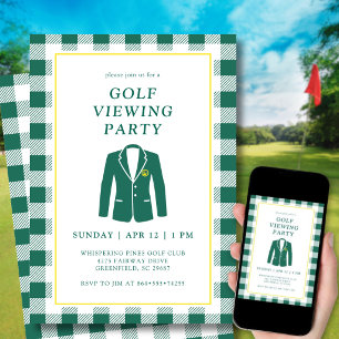 Masters tittar på watch party golf grön kavaj inbjudningar