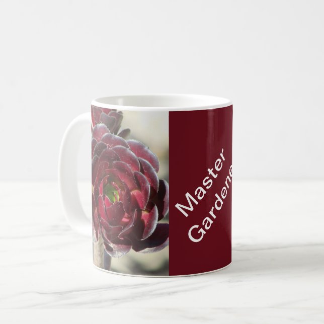 Mästerträdgårdsmästare Desert Succulent Photo Red  Kaffemugg (Framsida vänster)