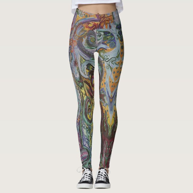 Mästerverk Abstrakt Leggings (Framsida)