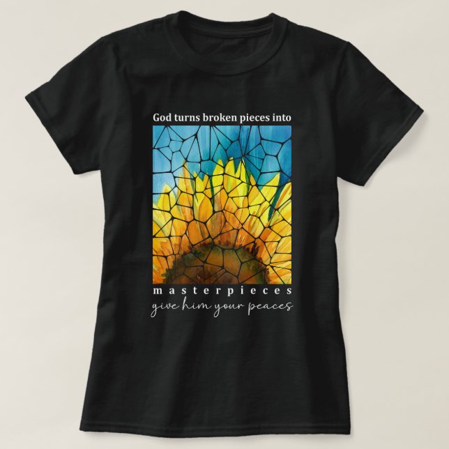 mästerverk Christian Bible Verse Solros T Shirt (Design framsida)