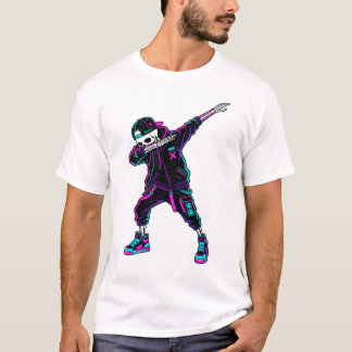 Mästerverk Dabbing Skelett T-Shirt Design | Retro