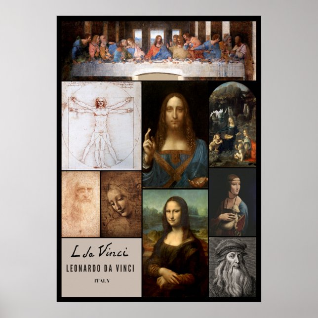 mästerverk i Leonardo da Vinci-Poster set Poster (Framsidan)