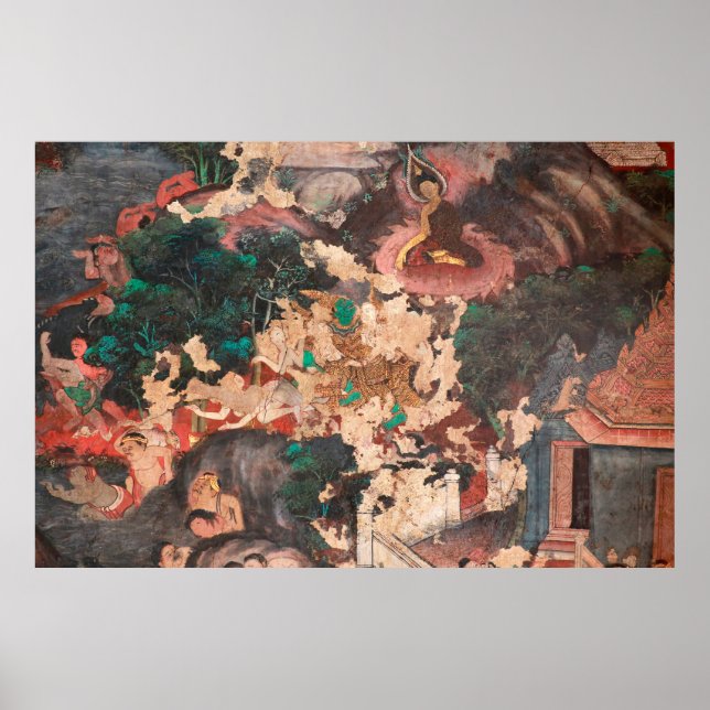 mästerverk i traditionell målning i Thai stil Poster (Framsidan)