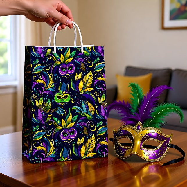 mästerverk Mardi Gras Mask mönster (Masterpiece Mardi Gras Masks pattern Medium Gift Bag
)
