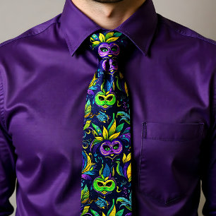mästerverk Mardi Gras Mask mönster Slips