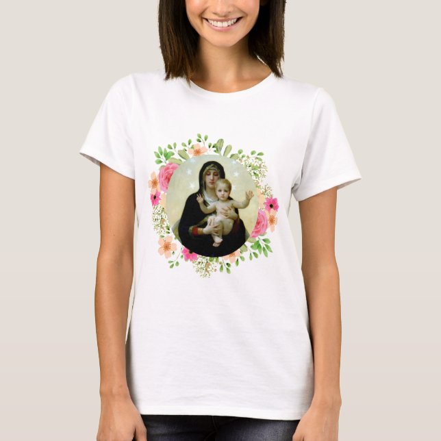 mästerverk Virgin Mary Madonna av Bouguereau T Shirt (Framsida)