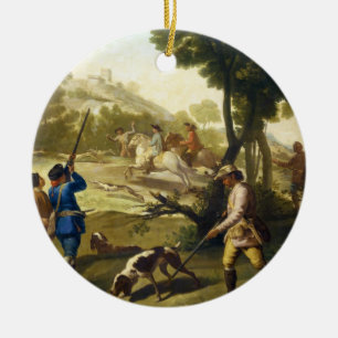 mästerverket Quail Hunting Francisco José Goya Julgransprydnad Keramik
