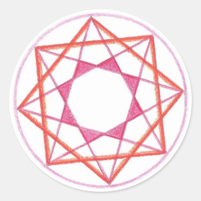 Mastery Mandala #2 Runt Klistermärke (Framsida)