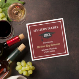 Mästexamen Gratulerar! ANPASSNINGSBAR Grad Napkins Pappersservett