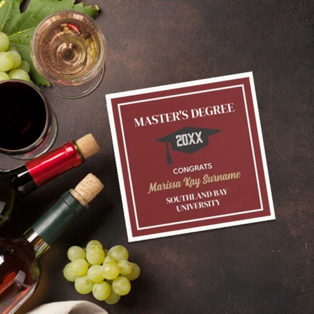 Mästexamen Gratulerar! ANPASSNINGSBAR Grad Napkins Pappersservett (Skapare uppladdad)