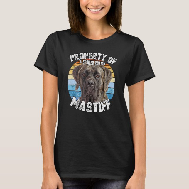 Mastiff Brindle Retro Property Of T Shirt (Framsida)