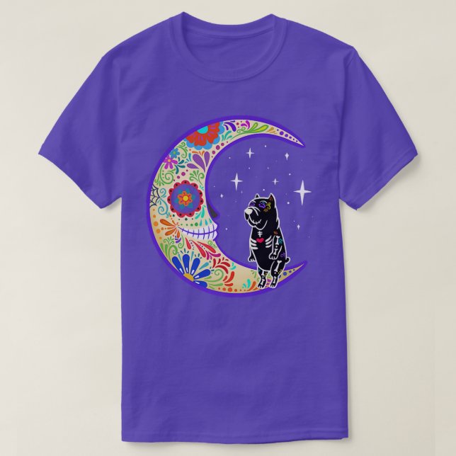 Mastiff Dia de Los Muertos Skeleton  T Shirt (Design framsida)