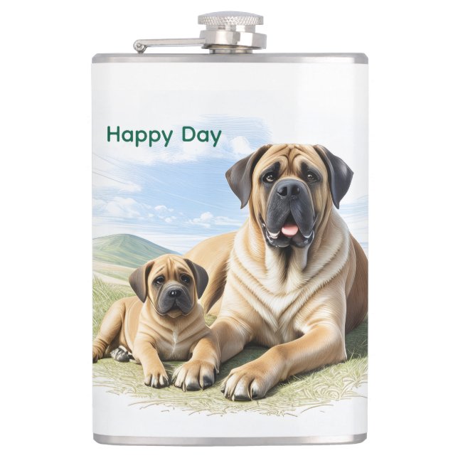 Mastiff englische Dogge mit Kind im Urlaub Fickplunta (Framsidan)