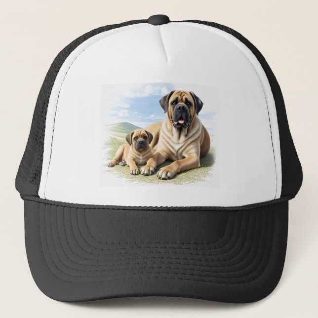 Mastiff englische Dogge mit Kind im Urlaub Keps (Framsida)
