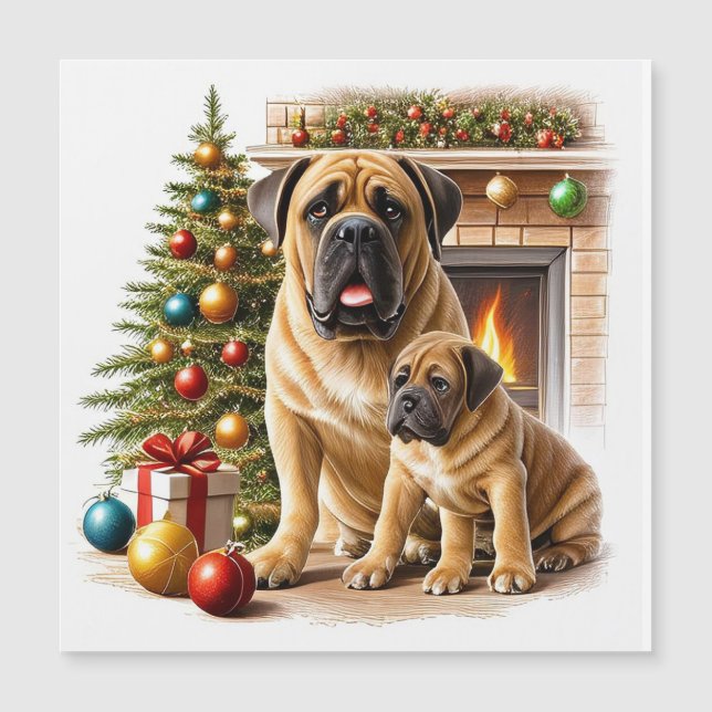 Mastiff englische Doggen Kamin Weihnachten (Framsida)