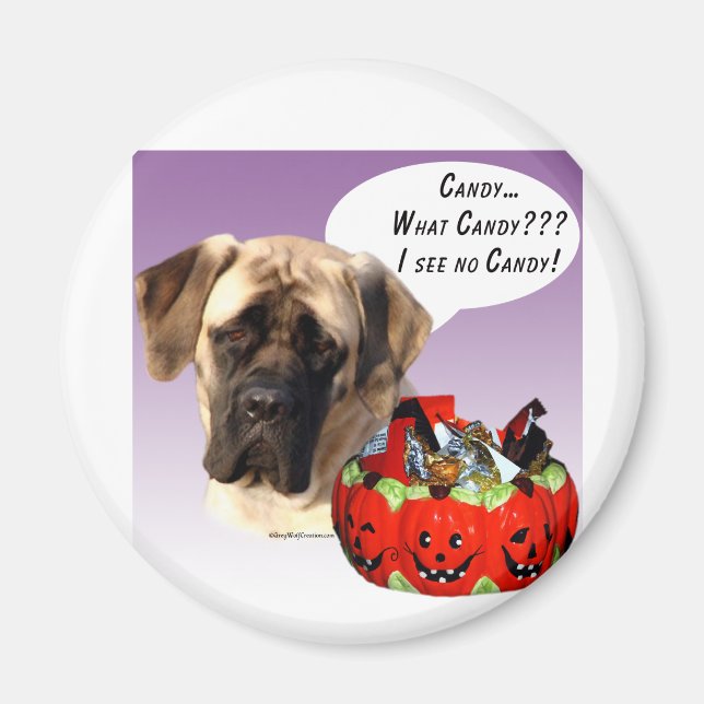 Mastiff (fawn) Halloween Candy Magnet (Framsidan)