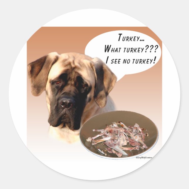 Mastiff (fawn) Turkiet Runt Klistermärke (Framsida)