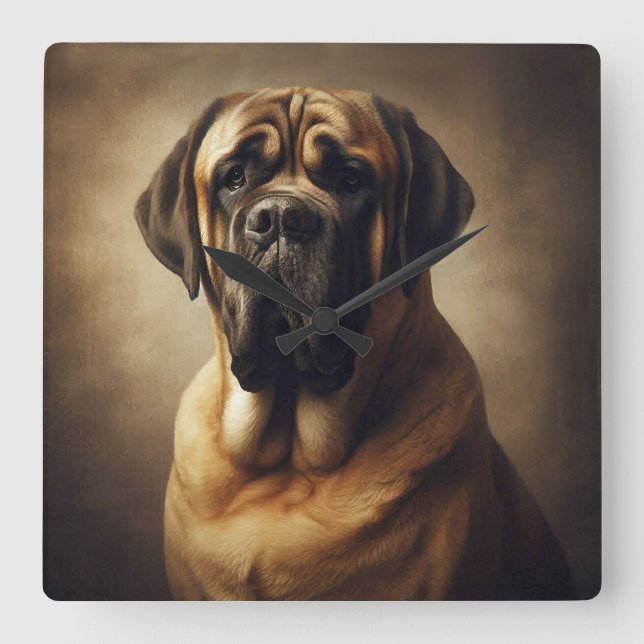Mastiff Fyrkantig Klocka (Framsida)