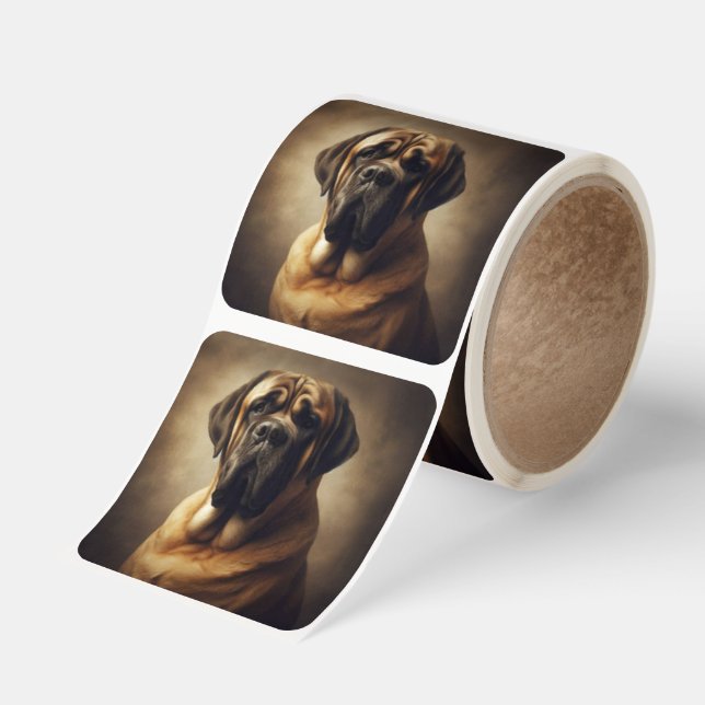 Mastiff Fyrkantigt Klistermärke (Rulle)