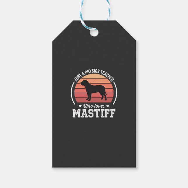 Mastiff Fysiklärare Hundälskare Presentetikett (Framsidan)