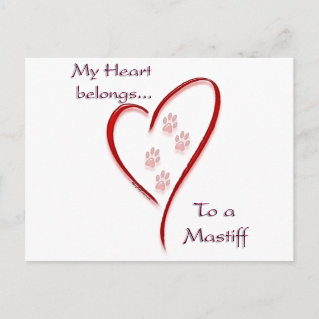 Mastiff Heart-Tillhör Vykort (Framsida)
