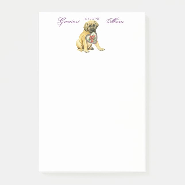 Mastiff Hearts Mamma Post-it Block (Framsida)