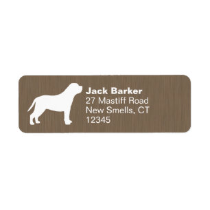 Mastiff Hund aveln Silhouette Returetiketter Returadress Etikett