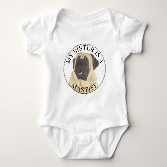 Mastiff Hund Big Sister T Shirt (Framsida)