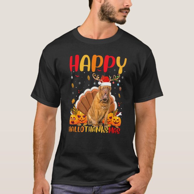 Mastiff Hund  Glad Mastiff Hellothanksmas T Shirt (Framsida)