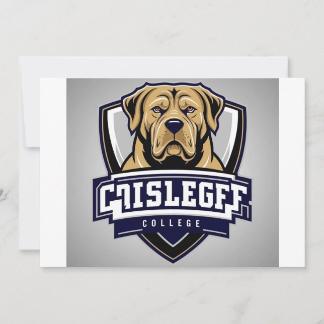 Mastiff Hund: Högskolans logotyp Inbjudningar (Framsida)