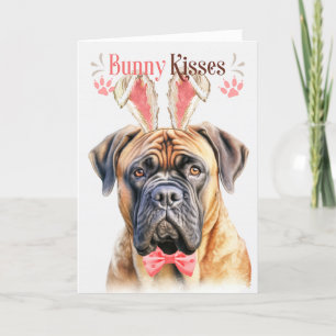 Mastiff Hund i Bunny Öron för Påsk Helgkort