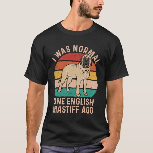 Mastiff Hund I var normal en engelsk Mastiff-ago T Shirt (Framsida)