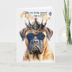 Mastiff Hund Kung för en daglig födelsedag Kort