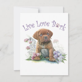 Mastiff Hund Mamma Blommigt Anteckningskort