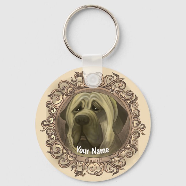 Mastiff Hund Nyckelring (Framsida)