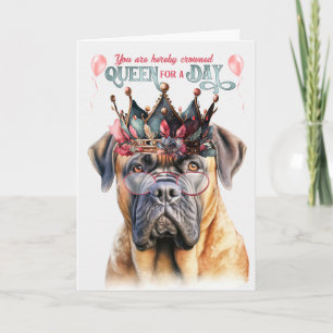 Mastiff Hund Queen för en dag på födelsedagen Kort