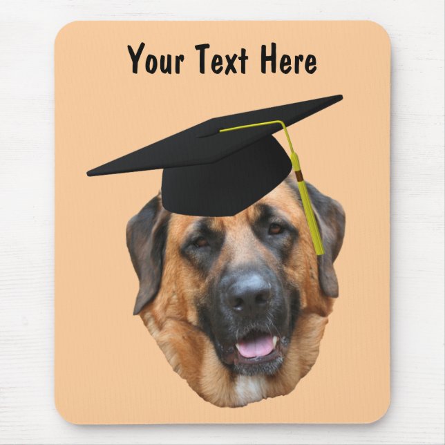 Mastiff i Studentmössa Rolig hund Mousepad Musmatta (Framsidan)