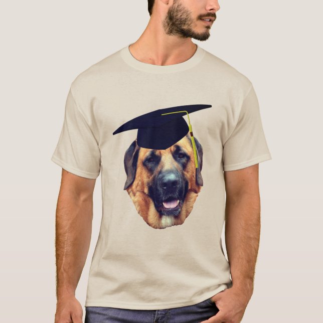 Mastiff in Studentmössa Rolig hund T Shirt (Framsida)