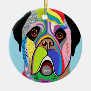 Mastiff Julgransprydnad Keramik