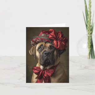 Mastiff Julkort Elegant Viktoriansk Hund Helgkort
