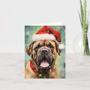 Mastiff julpenselmålning kort